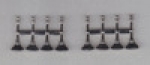 4 Bugles Parallel 1" Nickel/Silver Pair Collar Epaulet Pins